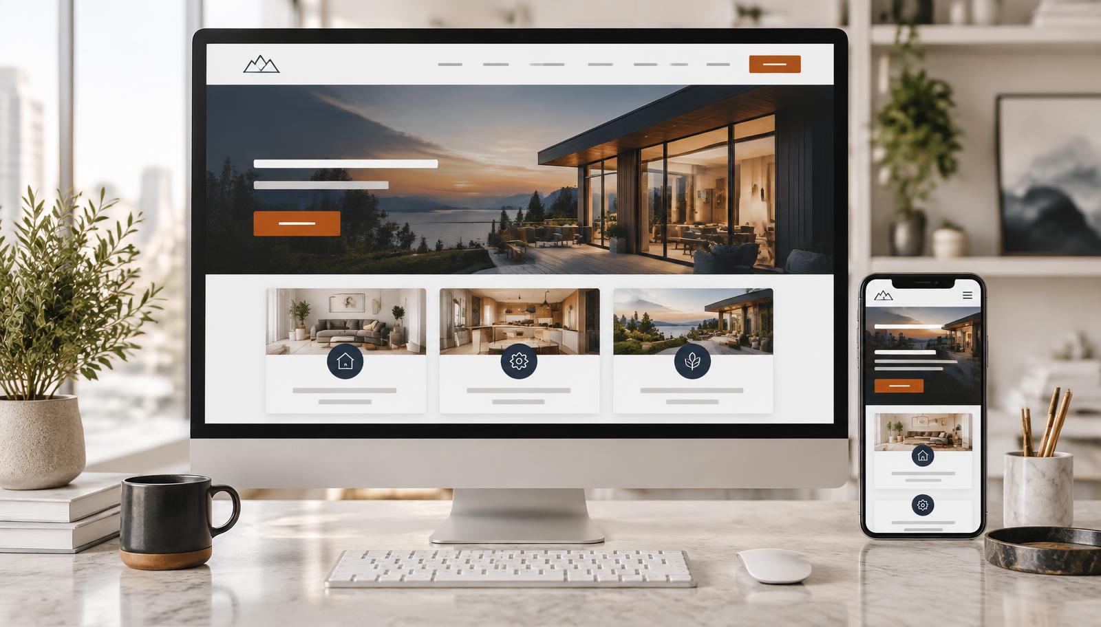 Professional small business website displayed on desktop and mobile