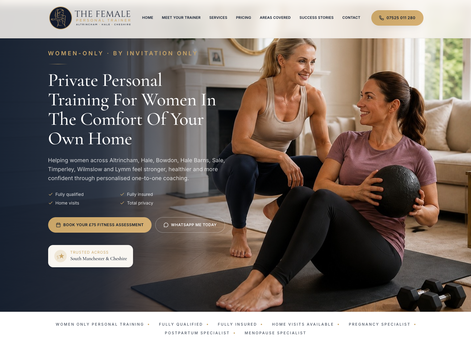 Personal Training website design by We Forge Growth