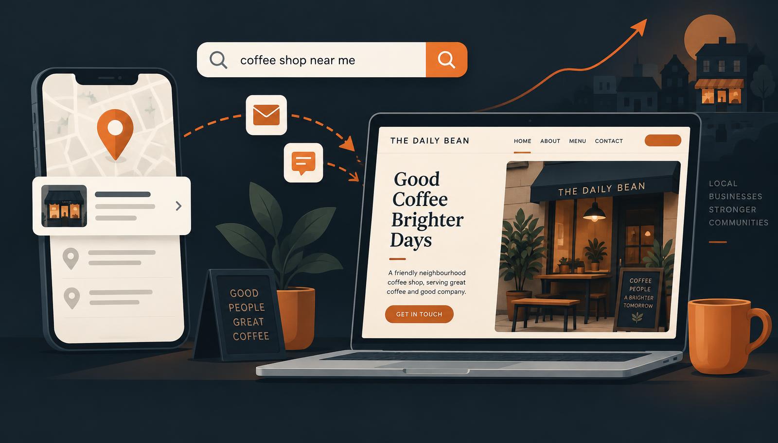 Small business growing online through website SEO and digital marketing