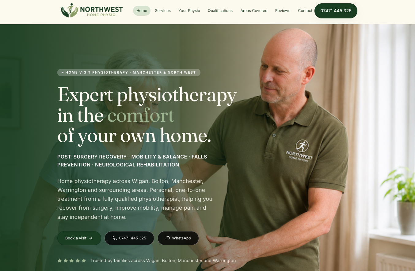 Example of a professional clinic website designed by We Forge Growth