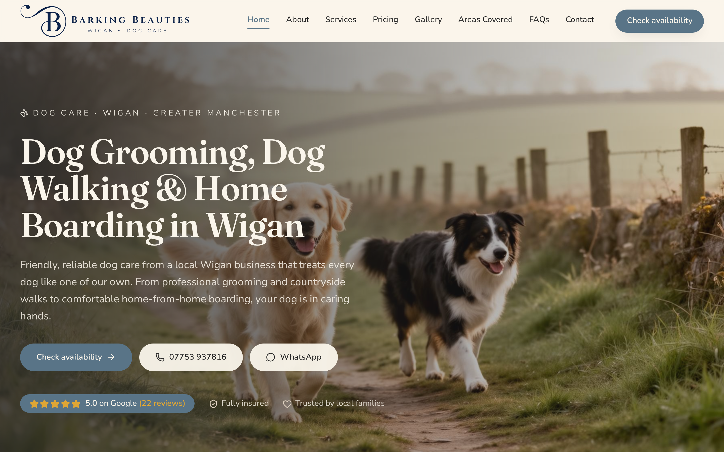 Dog Care website design by We Forge Growth